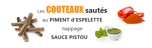 recette lefish gourmand de couteaux sautes au piment espelette nappes sauce pistou
